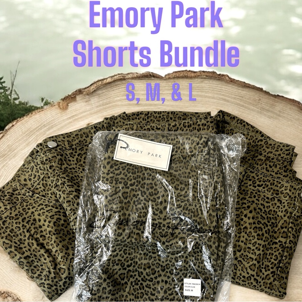 Leopard Olive Bermuda Shorts NWT 3bundle S,M,L